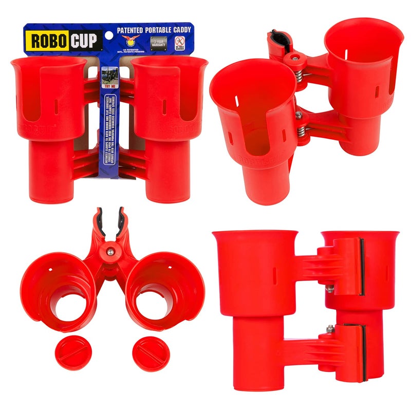 ROBOCUP, (Red), Best Cup Holder for Drinks, Fishing Rod/Pole, Boat, Beach Chair, Golf Cart, Wheelchair, Walker, Drum Sticks, Microphone Stand - Image 1
